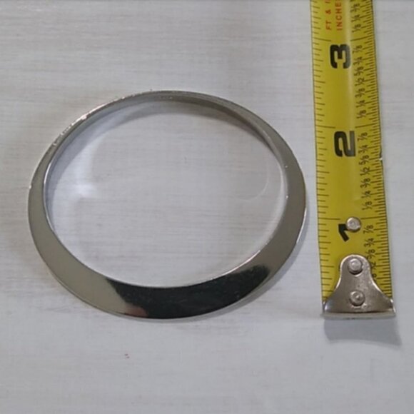 J. Crew Oval Silver Bangle Bracelet - Picture 8 of 8